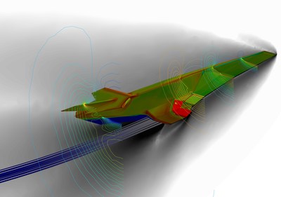 ANSYS_X43_IsoView_Schlieren_Temperature_Pathlines